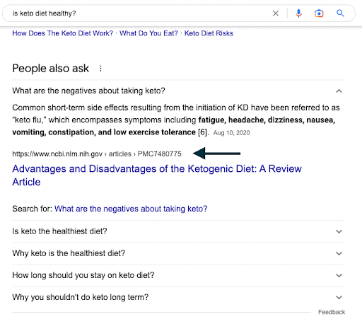 Google People Also Ask - PAA Section